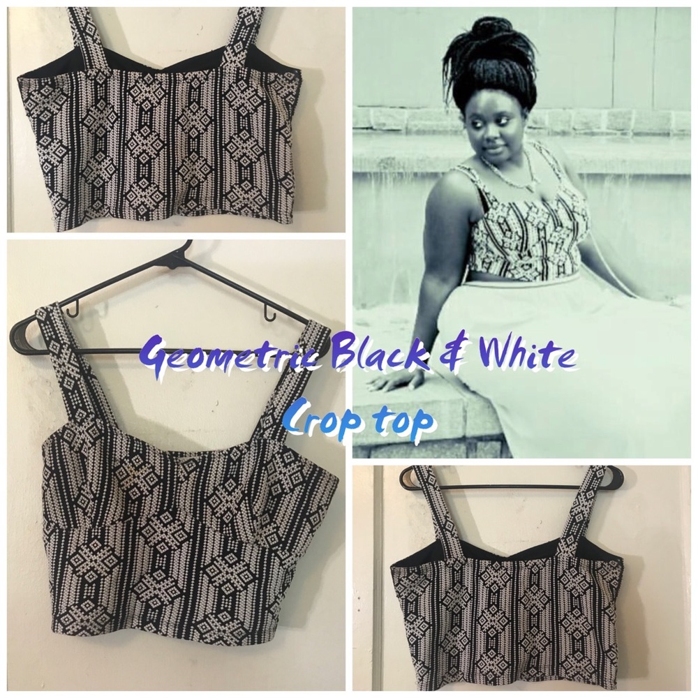 Geometric Crop top - Black & White Crop top